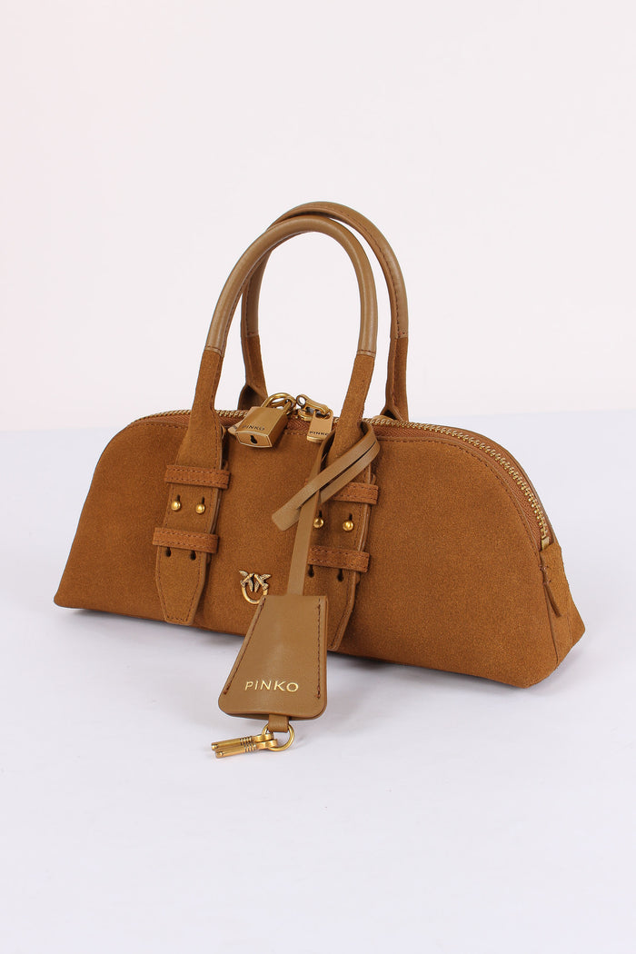 Bowling Bag Suede Marrone-5