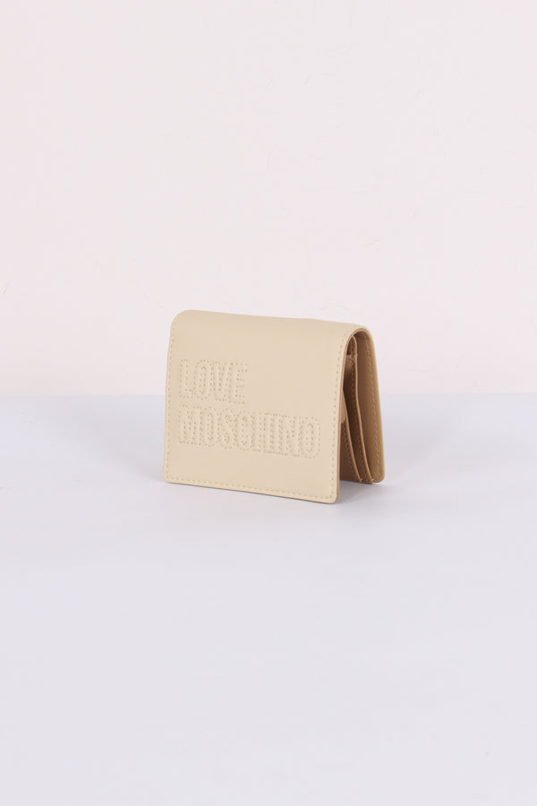 Portafoglio Clip Lettering Avorio-2