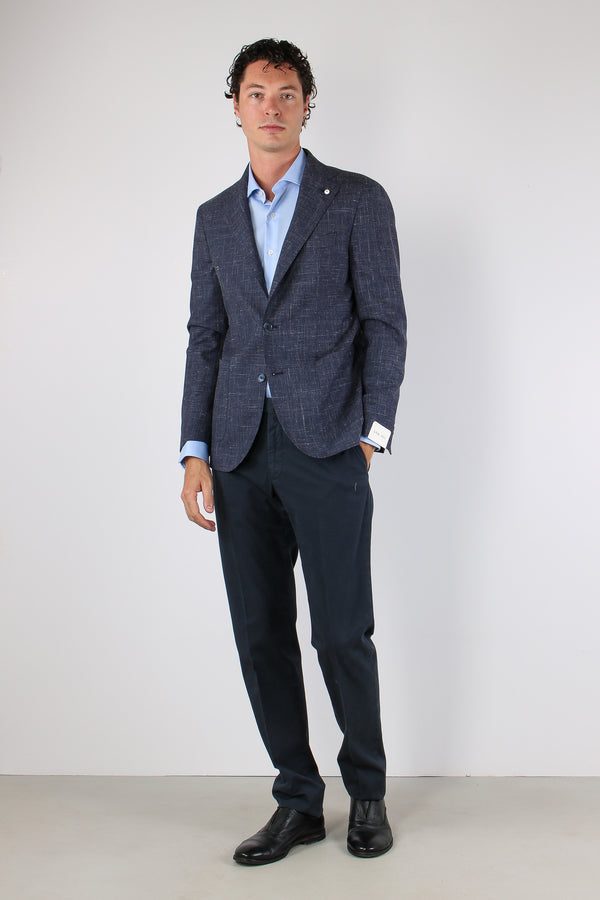 Giacca Tasca Toppa Drop Sette Blu Navy