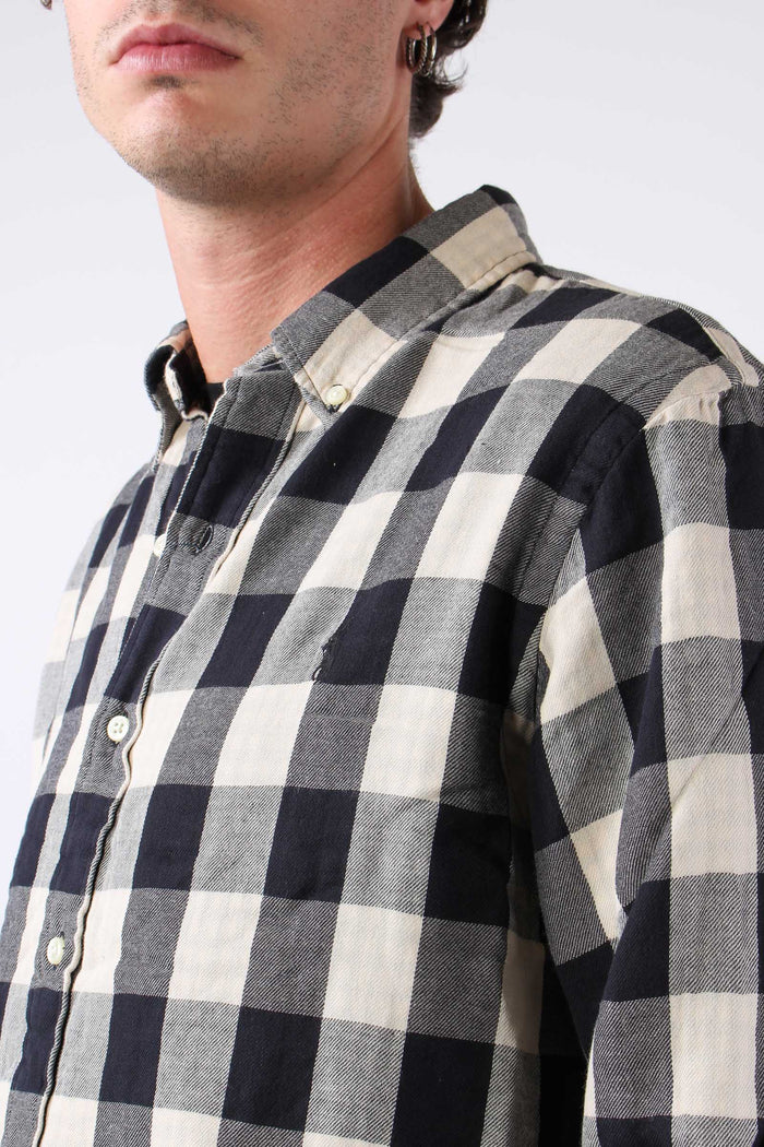 Camicia Fantasia Quadri Cream/black-10