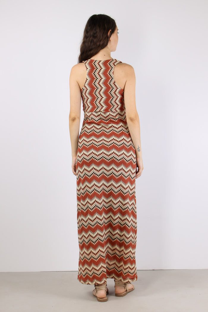 Abito Lungo Stampa Missoni Ruggine-5