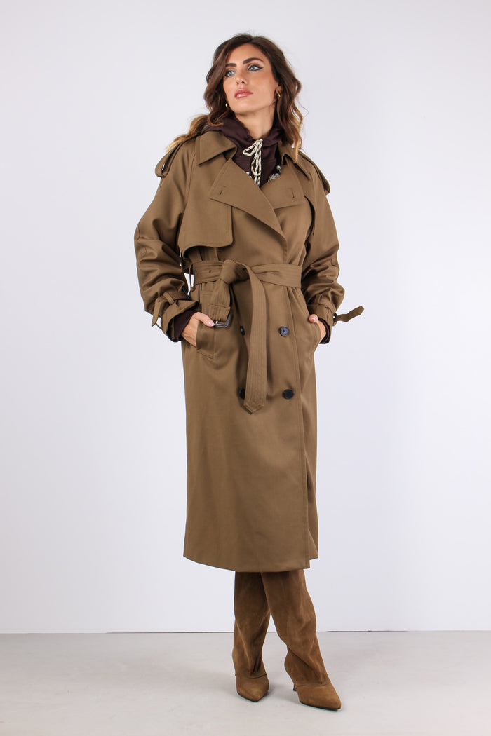 Trench Cotone Ricamo Interno Militare-5
