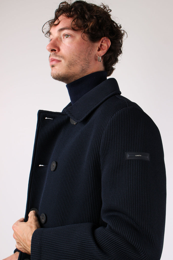 Peacot Interno Ciniglia Blu Navy-4