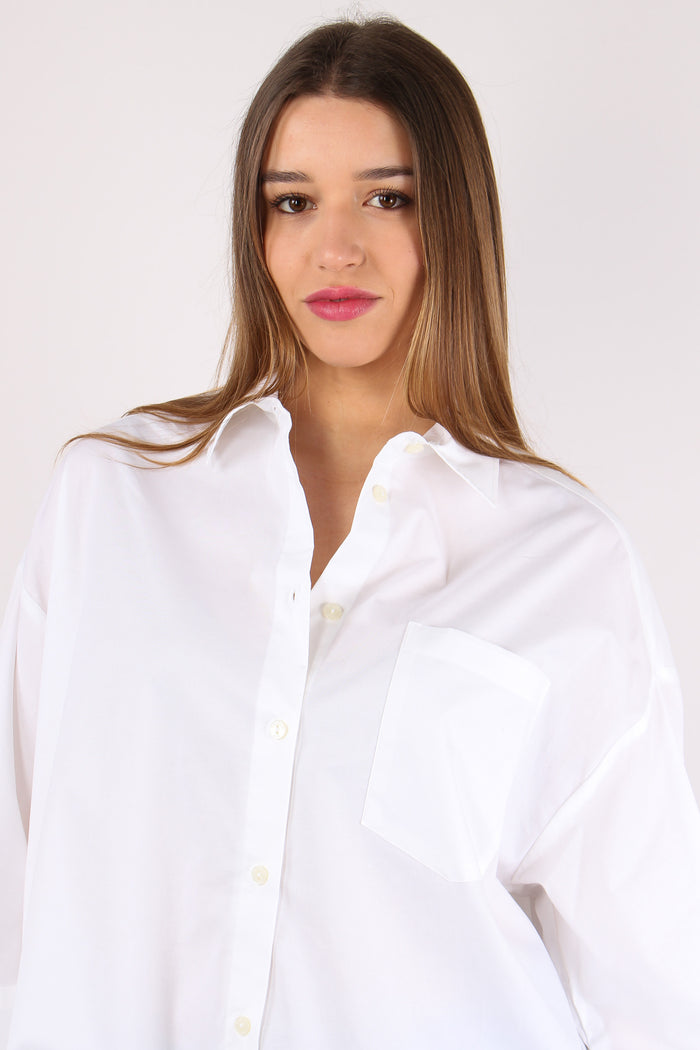 Camicia Cotone Ricamo Schiena Bianco Ottico-7