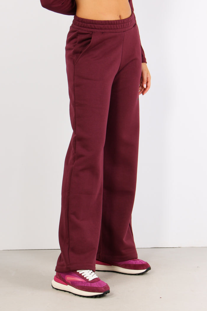 Pantalone Felpa Palazzo Bordeaux-7