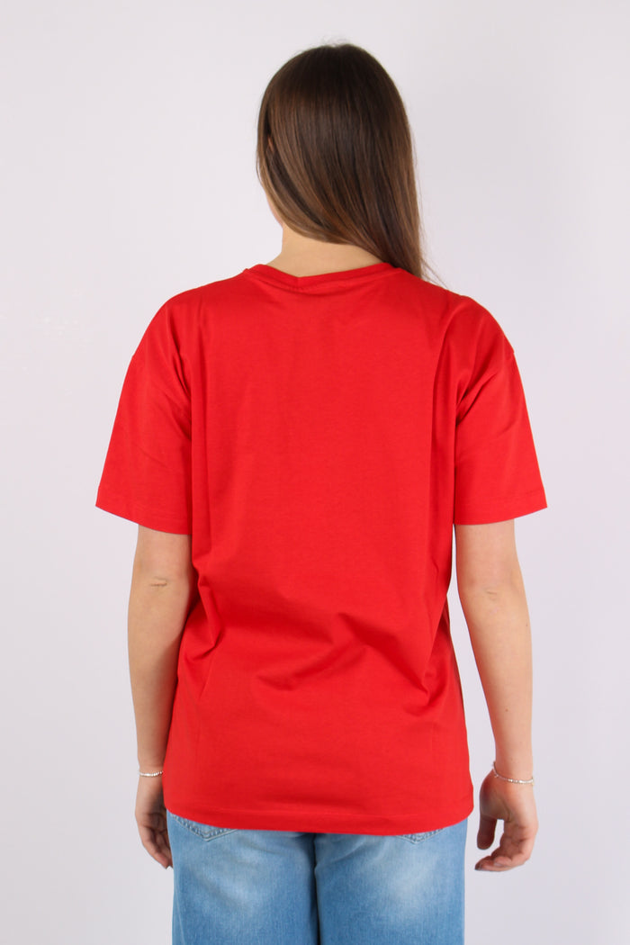 T-shirt Ricamo Maison Gaelle Rosso-4