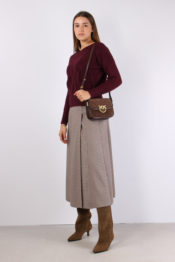 Maglia Viscosa Treccia Bordeuax