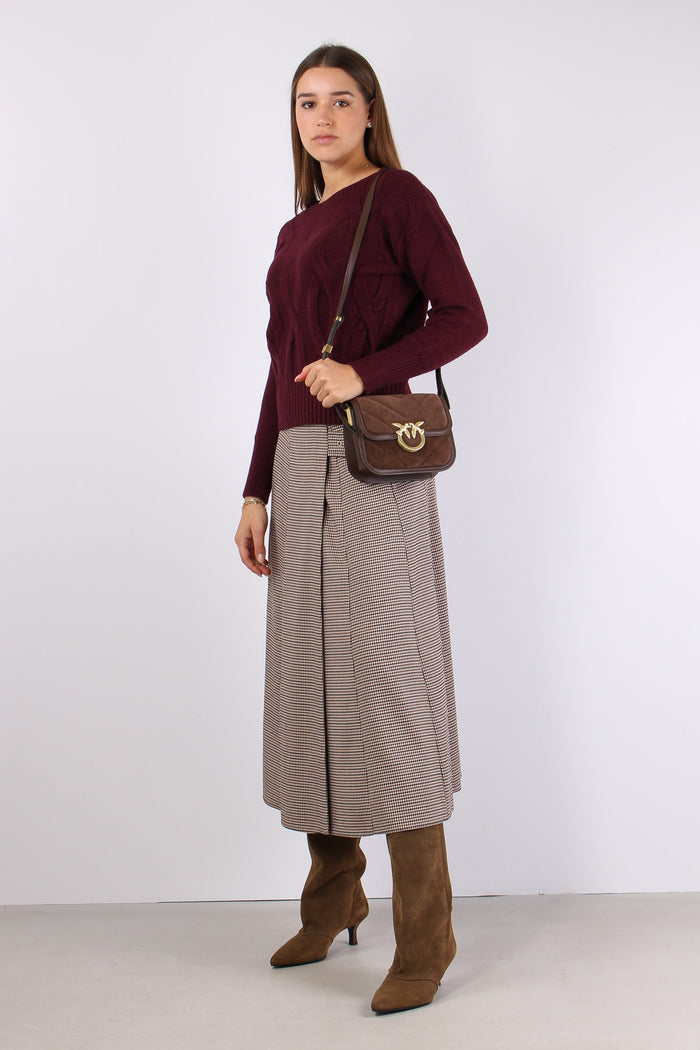 Maglia Viscosa Treccia Bordeuax