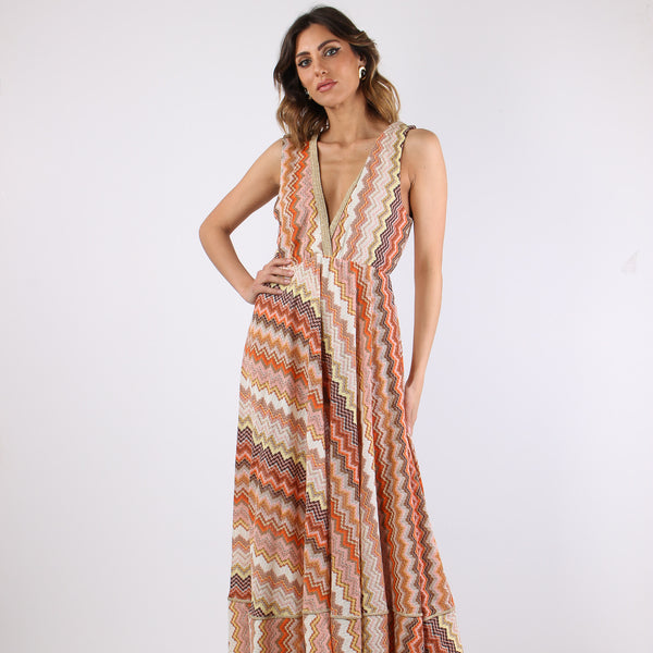 Abito Lungo Jacquard Terra-2