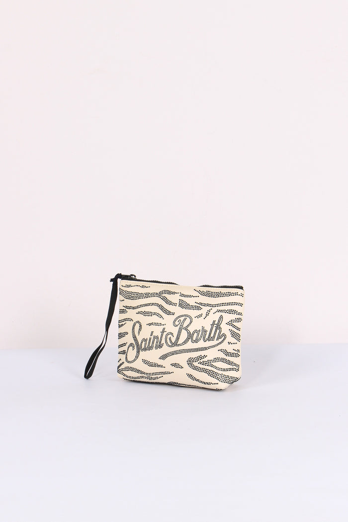 Aline Pochette Strass Bianco/nero-2