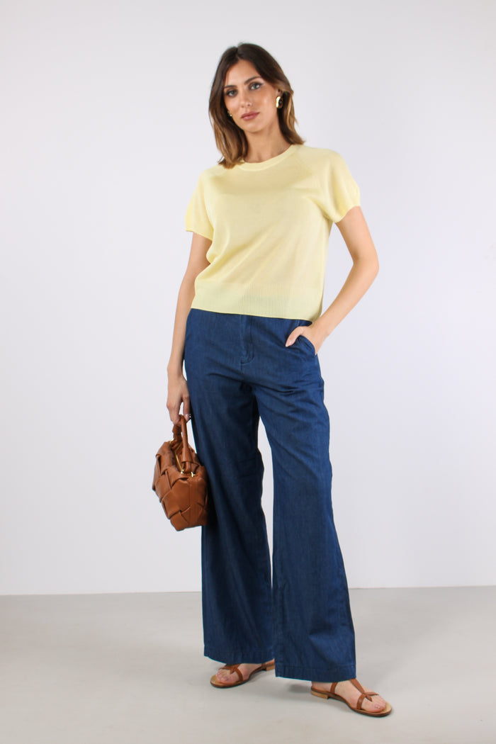 Maglia M/m Filo Cotone Giallo-5