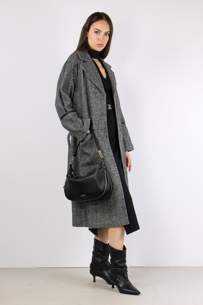 Cappotto Cintura Resca Grey Spinato-7