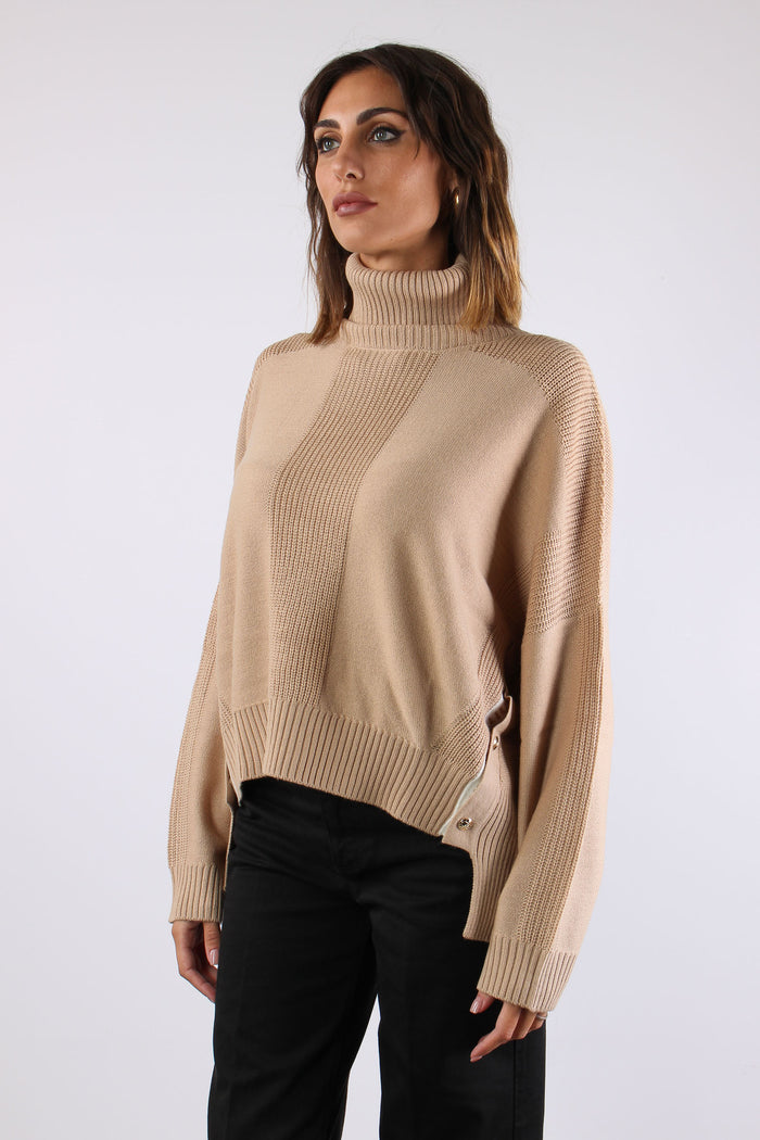 Collo Alto Logo Teddy/bianco Lana-4