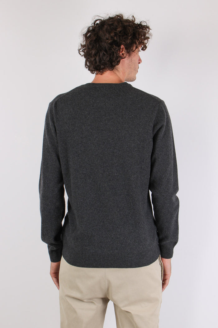 Maglia Girocollo Rasato Misto Lana Antracite-3