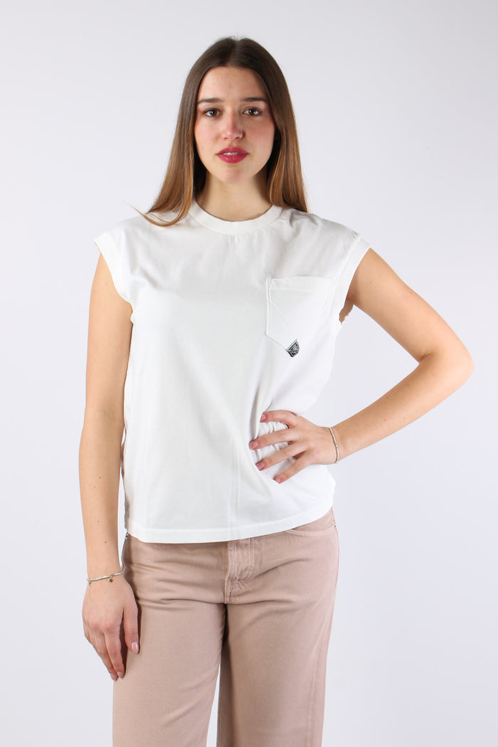 T-shirt Smanicata Taschino White