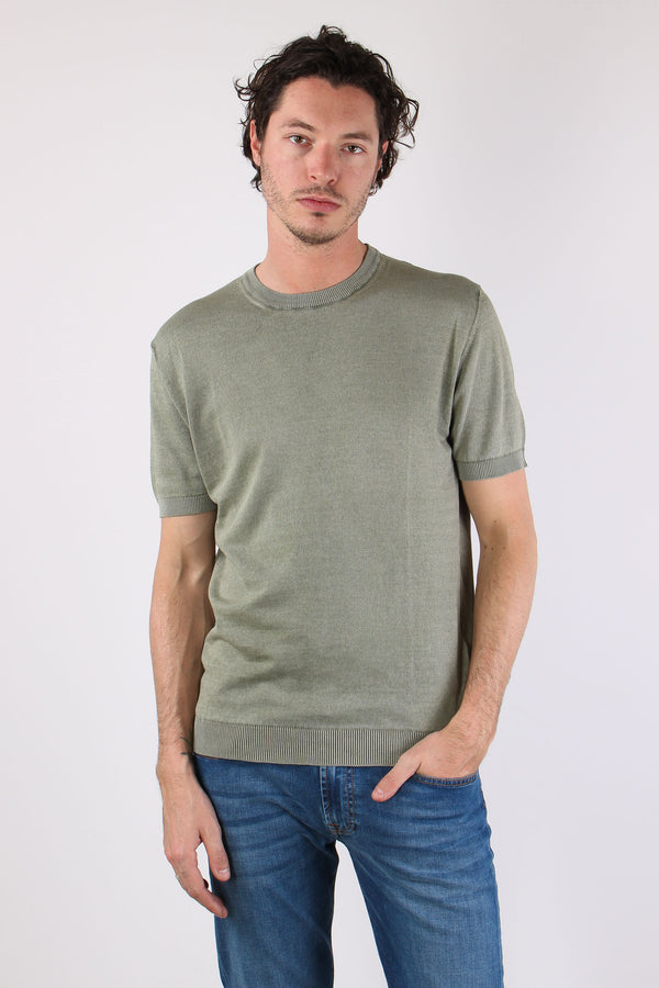 T-shirt Girocollo Basica Green Fade