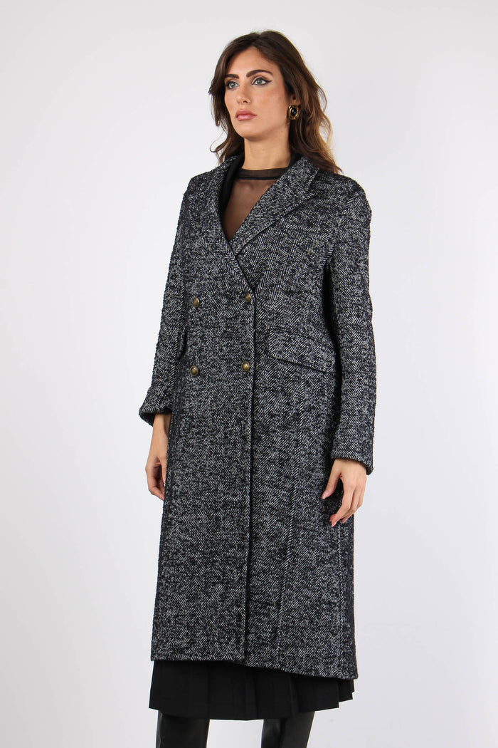 Cappotto Doppiopetto Resca Nero/panna-6
