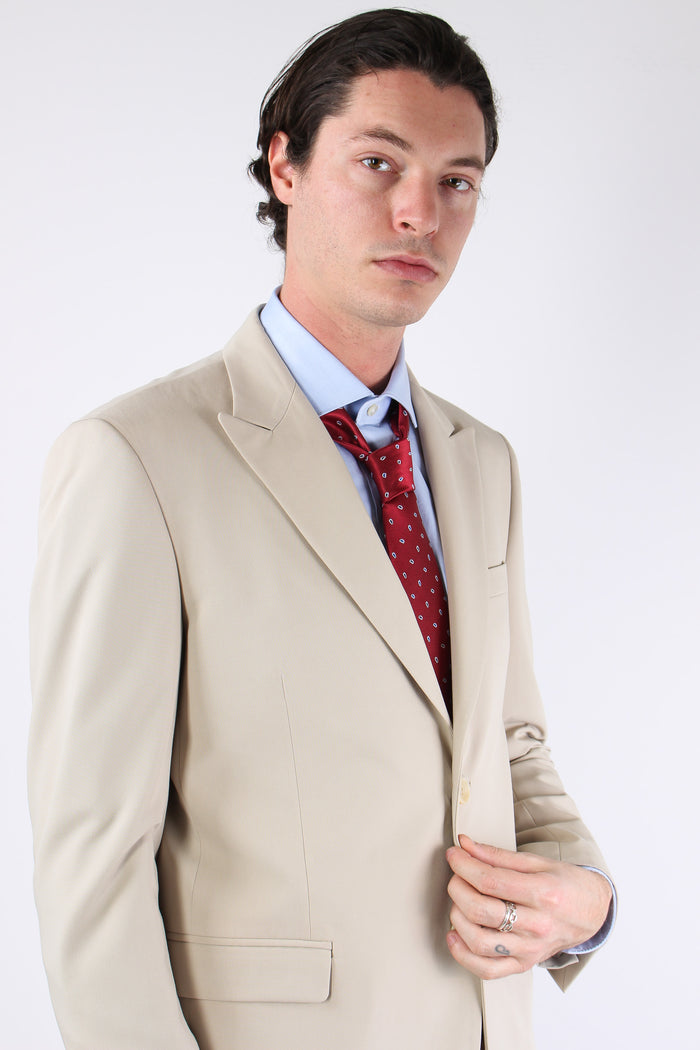 Abito Misto Lana Slim Beige-7
