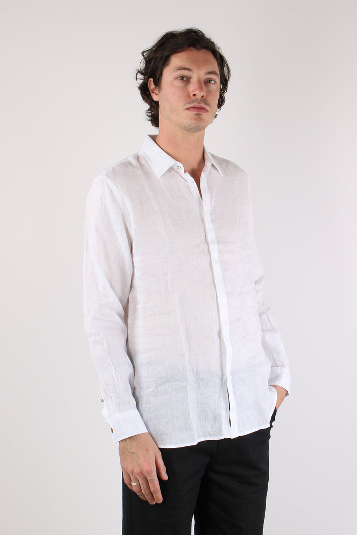 Camicia Lino Colletto Bianco-6
