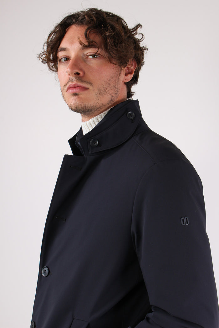 Giubbotto Lungo Tessuto Tecnic Navy-11