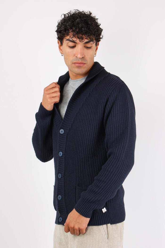 Cardigan Bottoni Blu Navy-4