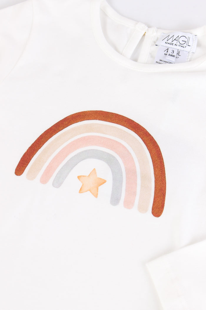 T-shirt Stampa Arcobaleno Latte-4