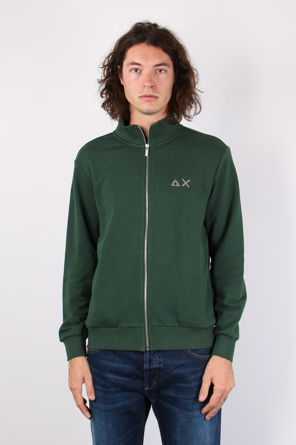 Maglia Cotone Full Zip Verde