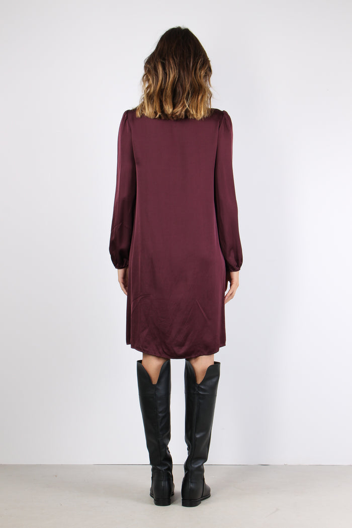 Abito Fiocco Viscosa Prugna-4