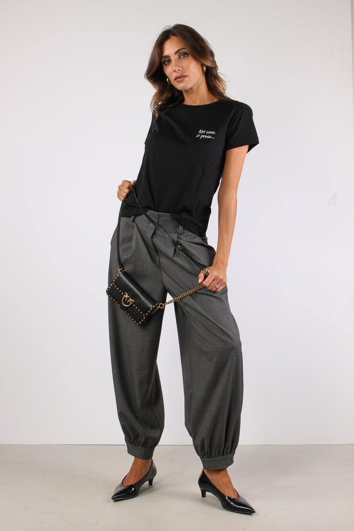 T-shirt Ricamo Nel Caso Ci Pe Nero-5