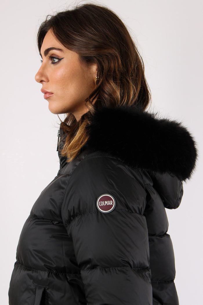 Piumino Over Ecopelliccia Nero-7