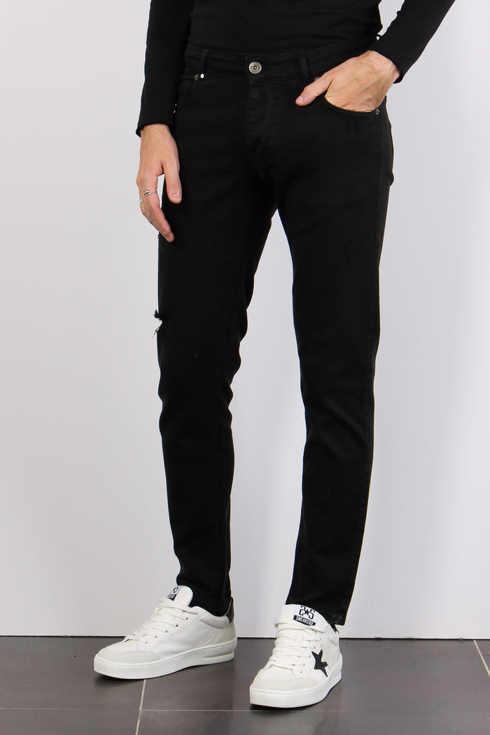 Pantalone Bull Micro Rotture Nero-4