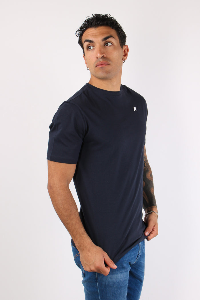 T-shirt Basica Logo Contrasto Blue Depth-6