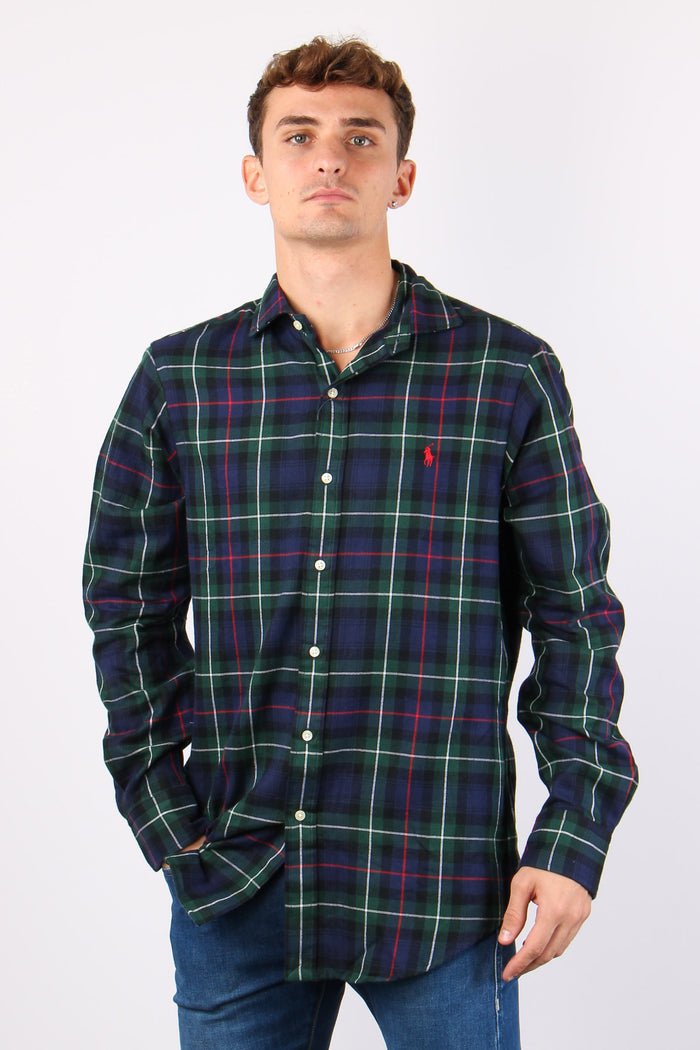 Camicia Check Twill Evergreen/red-5