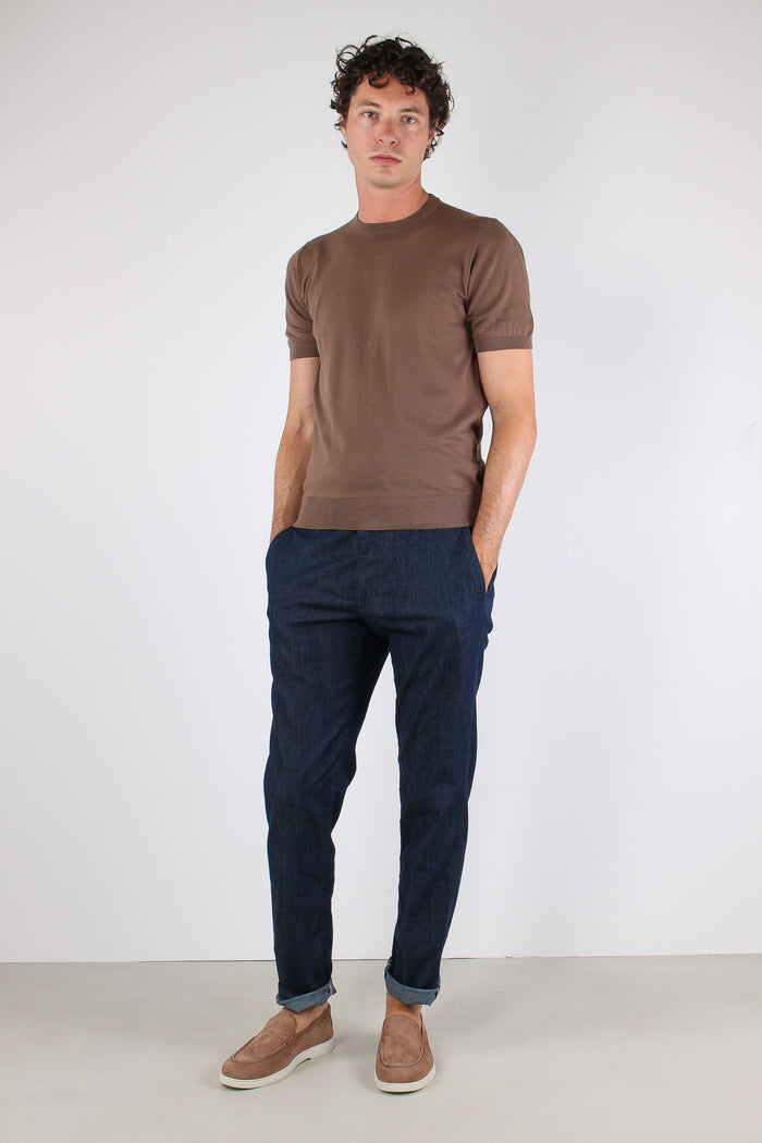 Maglia Girocollo M/m 100% Cotone Cacao-5