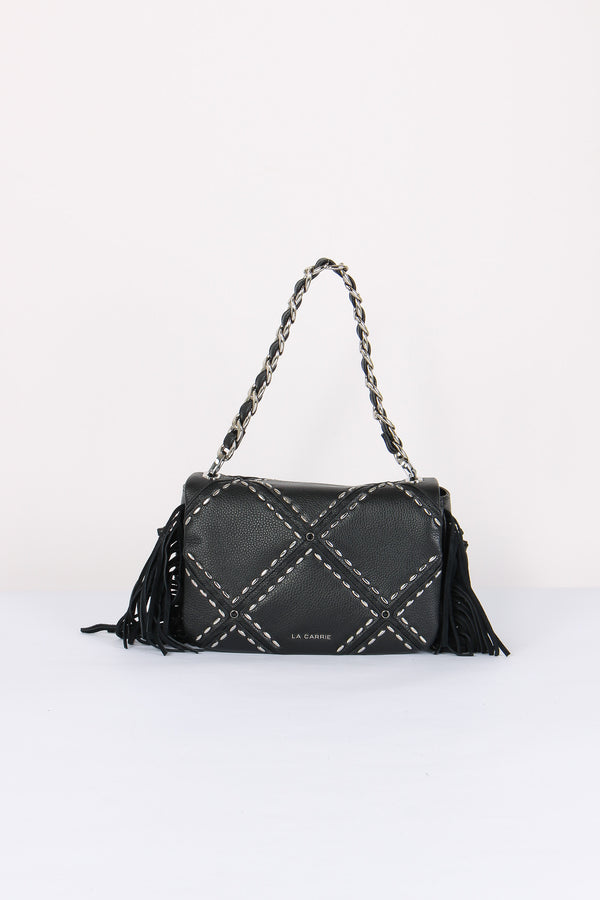 Tracolla Frange Borchie Black