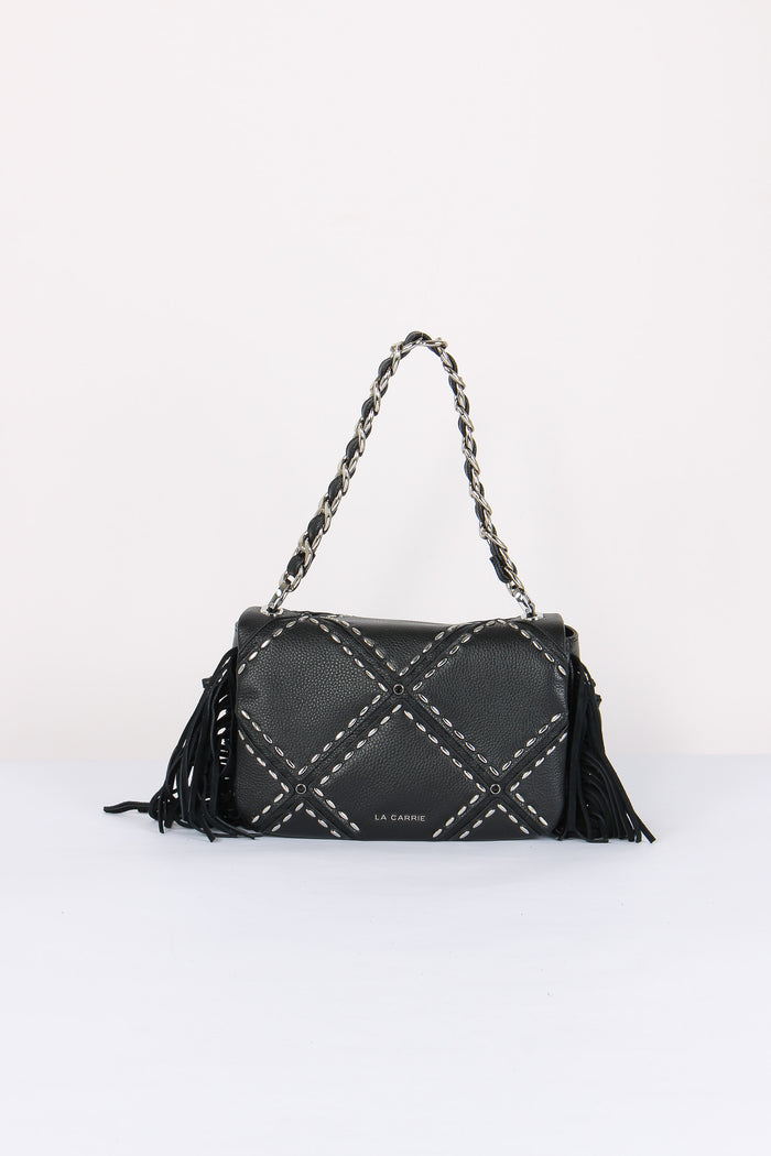 Tracolla Frange Borchie Black