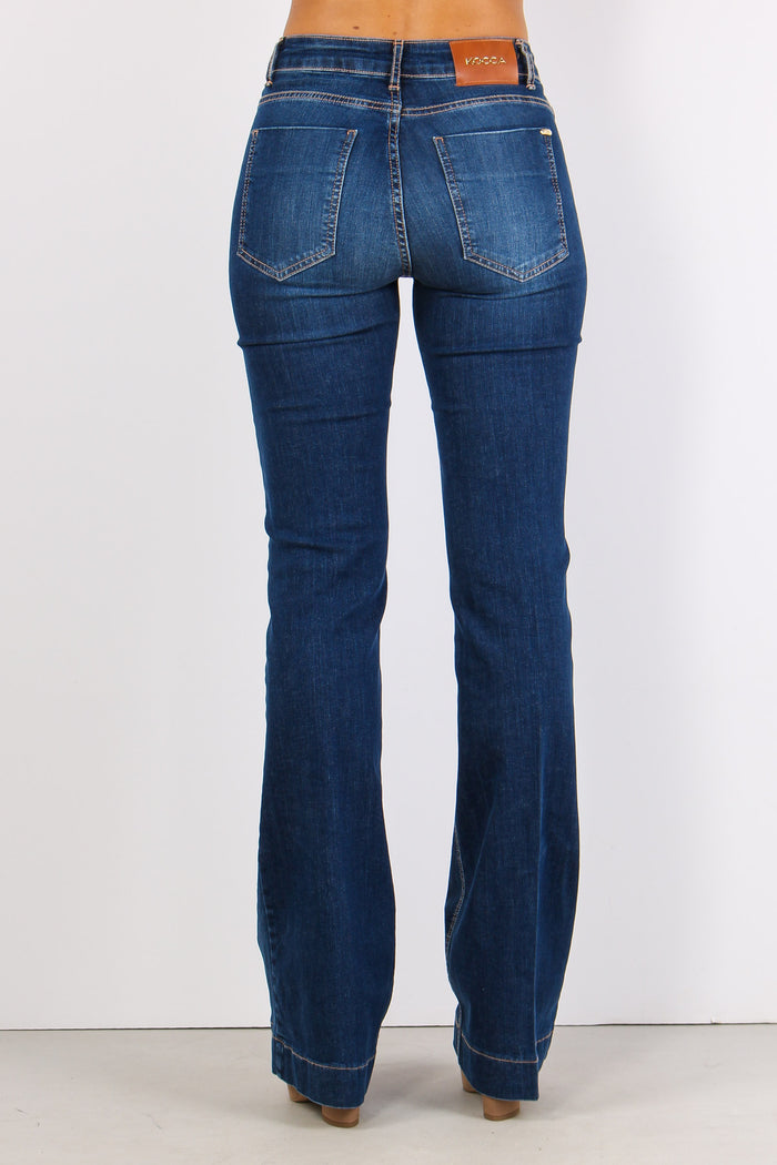 Rooney Denim Bottoni Laterali Denim Scuro-5