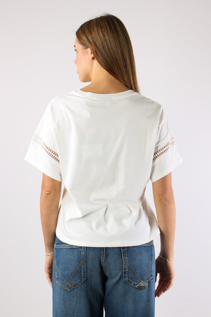 T-shirt Multi Patch Bianco-7