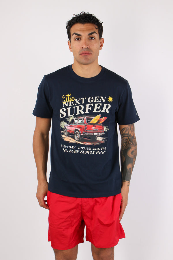 T-shirt Maxi Stampa Navy Blue-2