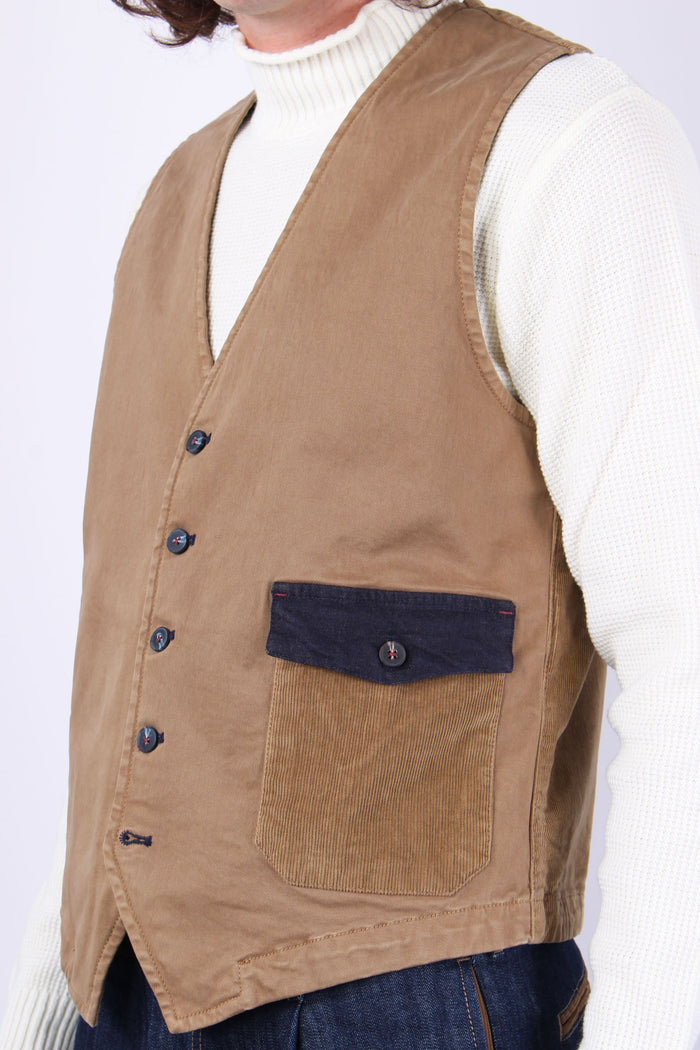 Gilet Velluto Cammello-7