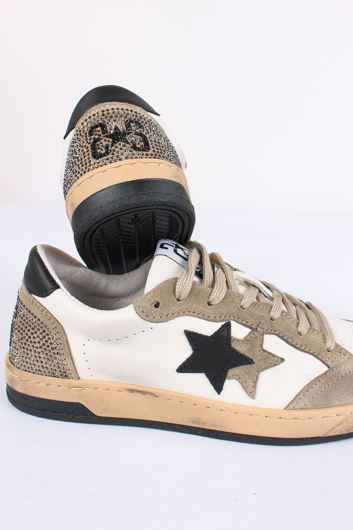 Sneakers Week Strass Bianco/taupe-4