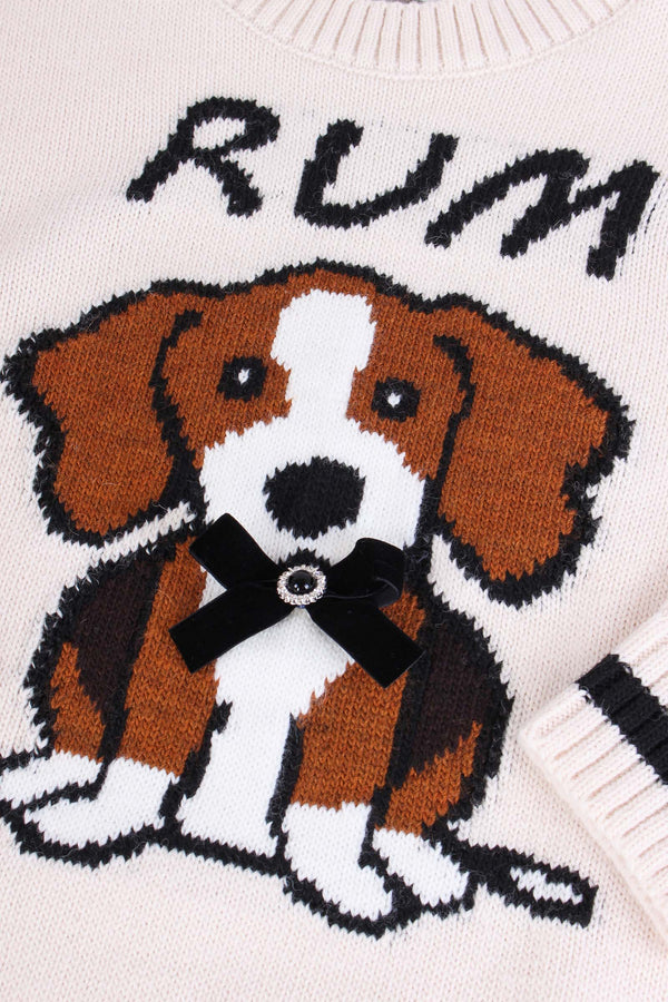 Pullover Ricamo Bassotto Marmo-2