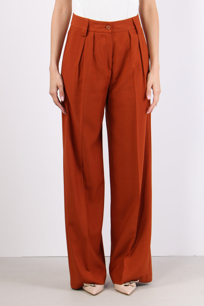 Pantalone Palazzo Misto Viscos Ruggine-2