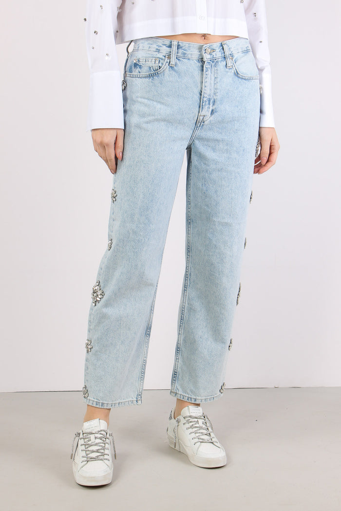Jeans Castoni Laterali Denim Blu-4