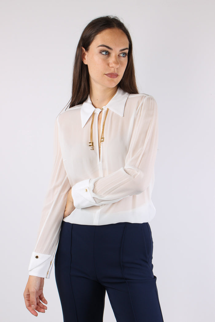 Camicia Logo Gioiello Avorio-5