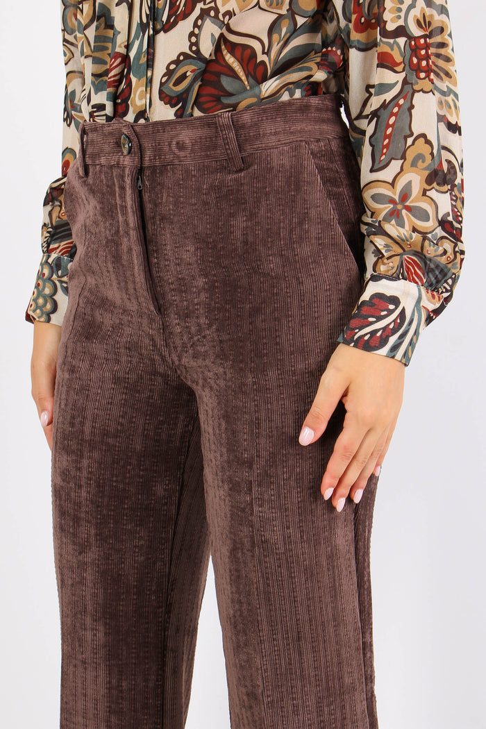 Pantalone Flare Velluto Moro-6