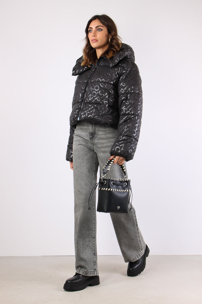 Infuso Piumino Logo Bottoni Ma Nero Limousine-5