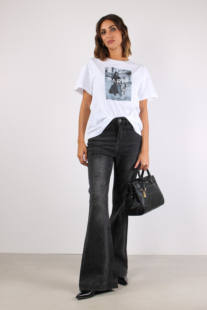 Denim Straight Gamba Strass Denim Black-3