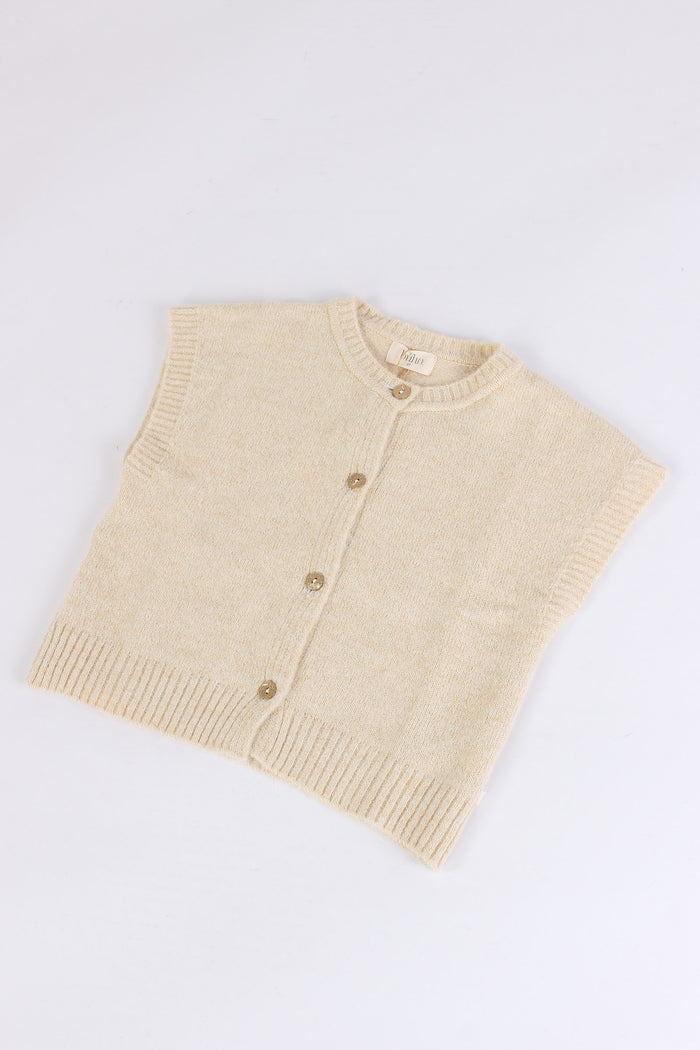 Gilet Bottoni Over Natural-3