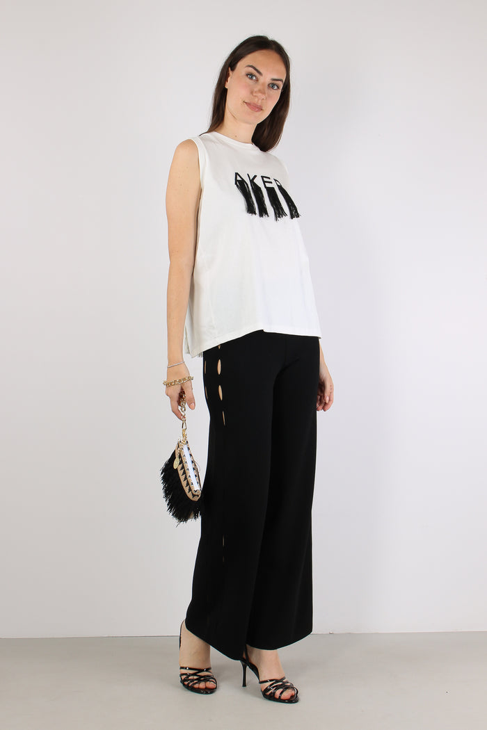 T-shirt Frange Bianco-5